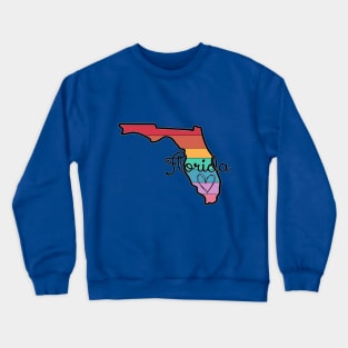 Florida Rainbow Sunshine State Outline Love Crewneck Sweatshirt